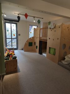 Pro Geschoss wird eine Gruppe betreut. Raum im Erdgeschoss.