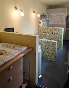 Wasch- und Hygienebereich im Erdgeschoss.